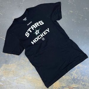 Reebok Dallas Stars NHL Arena Logo Shirt Small Vintage Black Green Hockey